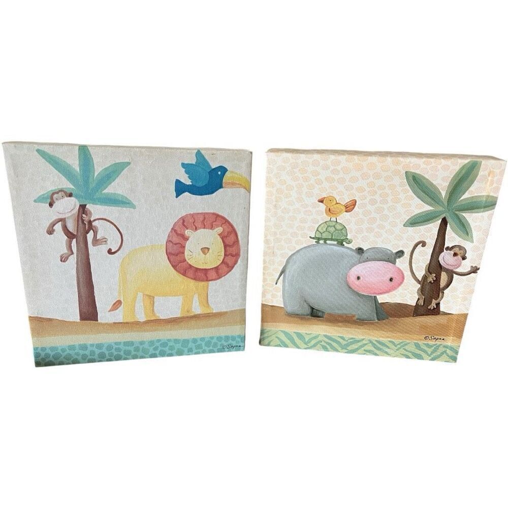 Target 2010 Jungle Friends Animals Baby Nursery Wall Decor 9 x 9 Canvas